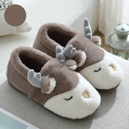 Harriet – Winter Moose Plush Slippers