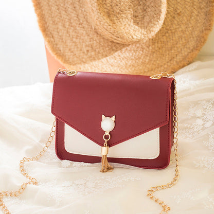 Francesca – Small Crossbody Bag with Cute Cat Tassel and Chain