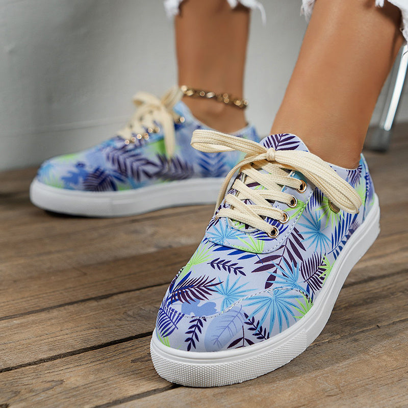 Vanessa – Women's Canvas Shoes with Leaf Print