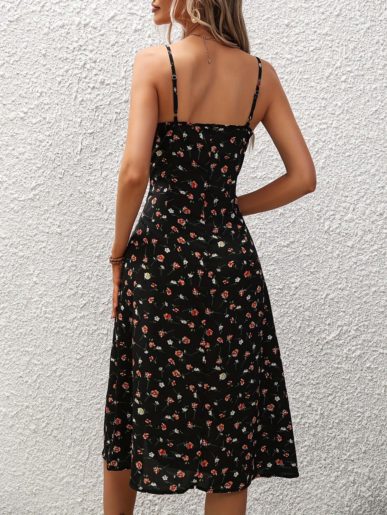 Natasha – Summer Maxi Dress with Polka Dot and Flirty Slit