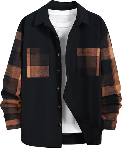 Barry – Long-Sleeve Plaid Casual Shirt in Autumn Colors