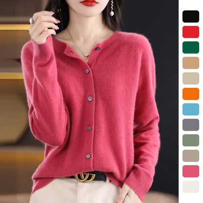 Tanya – Merino Wool Cardigan with Cashmere