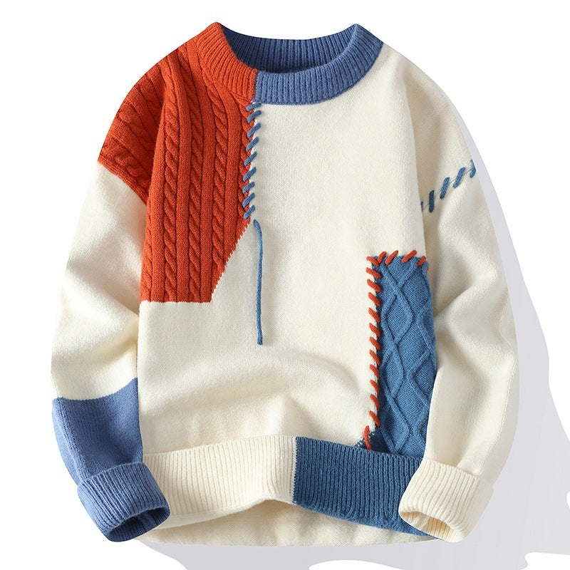 Damian – Color Block Sweater for Men with Long Sleeves