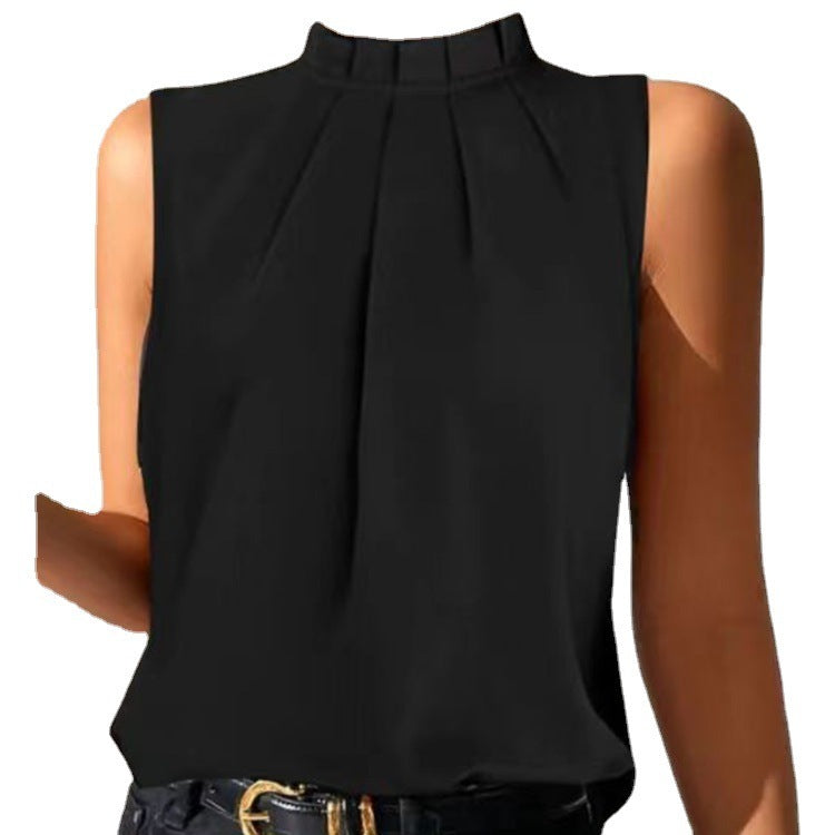 Tamara – Simple Black Casual Sleeveless Slim Vest