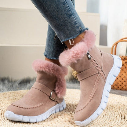 Catherine – Thick Winter Boots with Buckle Design