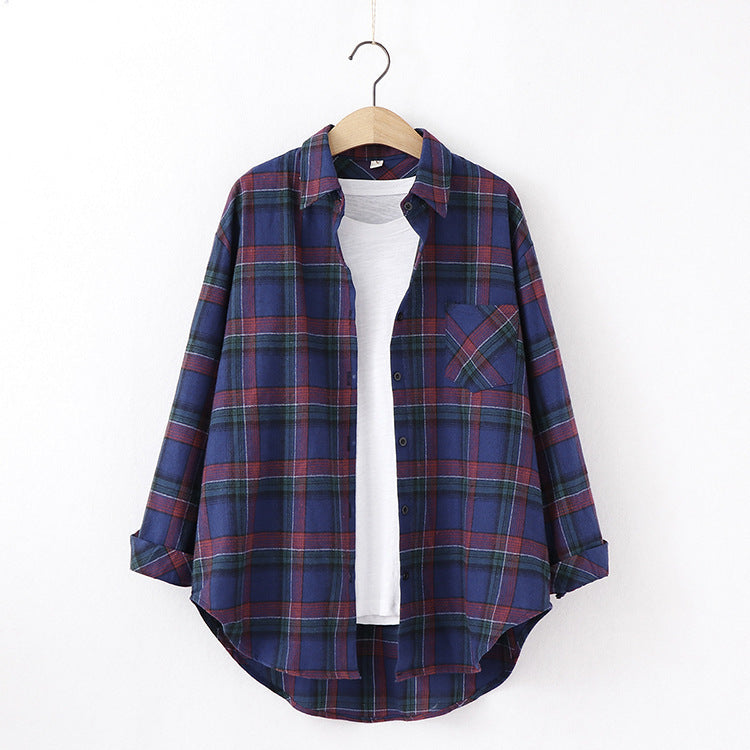 Samantha – Plaid Women's Blouse with Relaxed Fit