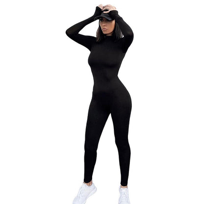 Catherine – Long-Sleeve Crew Neck Jumpsuit for Women