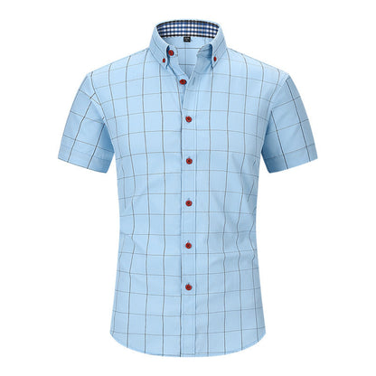 Steve – Plaid Short-Sleeve Shirt with Anti-Wrinkle Features