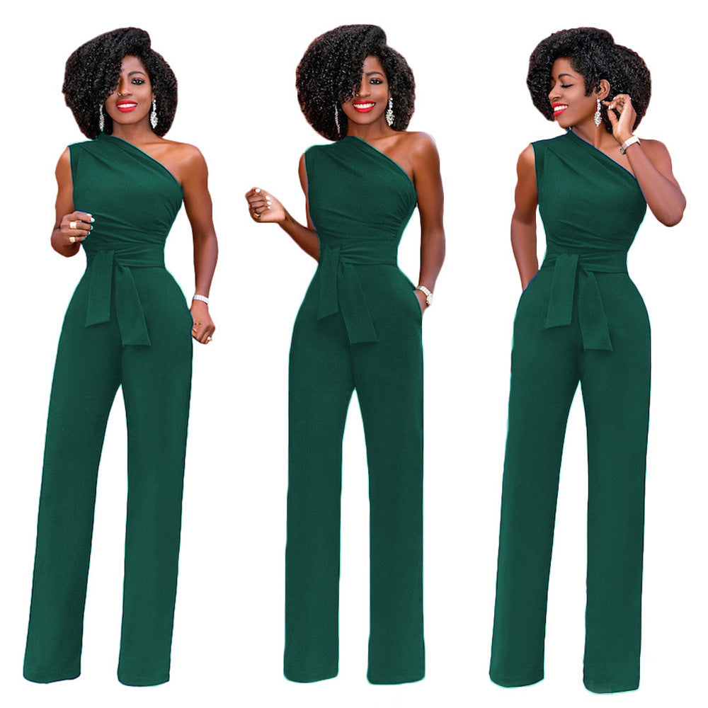 Amelia – Elegant Women's Jumpsuit with Asymmetrical Collar