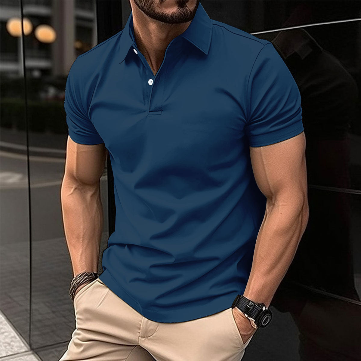 Rick – Short Sleeve Men's Polo Shirt in Solid Colors