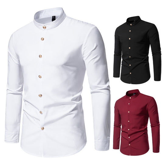 Leslie – Men's Party Shirt with Metal Buttons and Long Sleeves