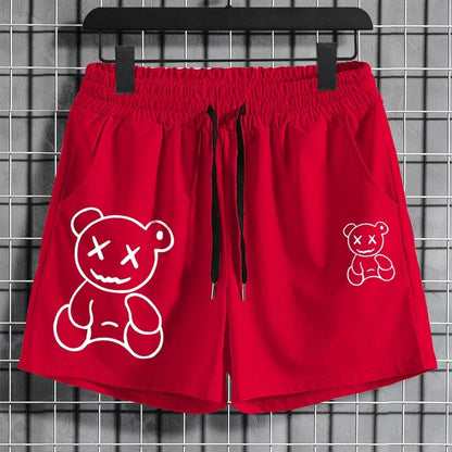 Desmond – Cotton Shorts with Bear Print