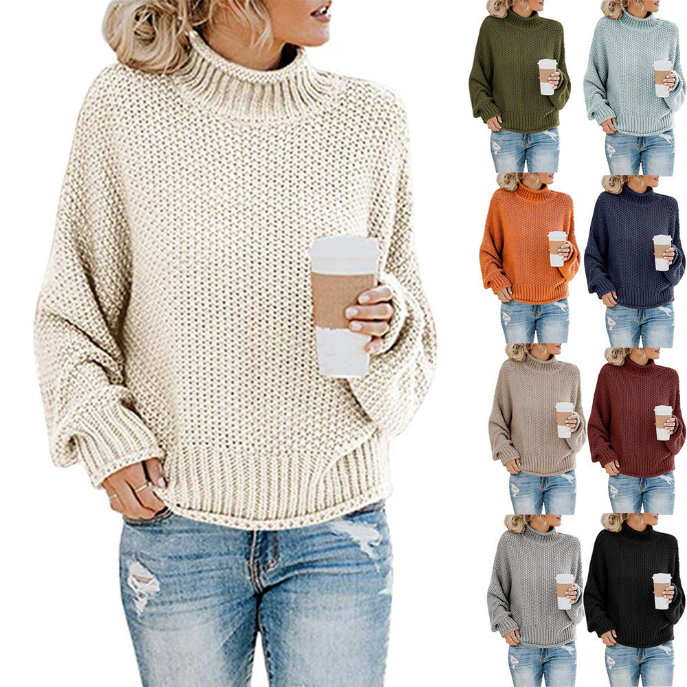 Denise – Women's Sweater with Thick Wool Turtleneck