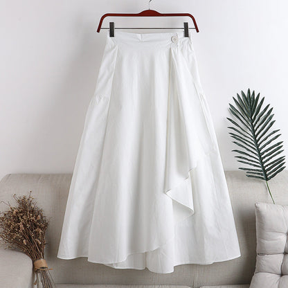 Rachel – A-Line Skirt with Buttons and Seams