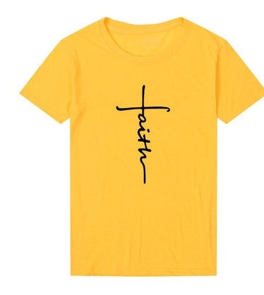 Linda – Women's Cotton T-Shirt with Cross Motif