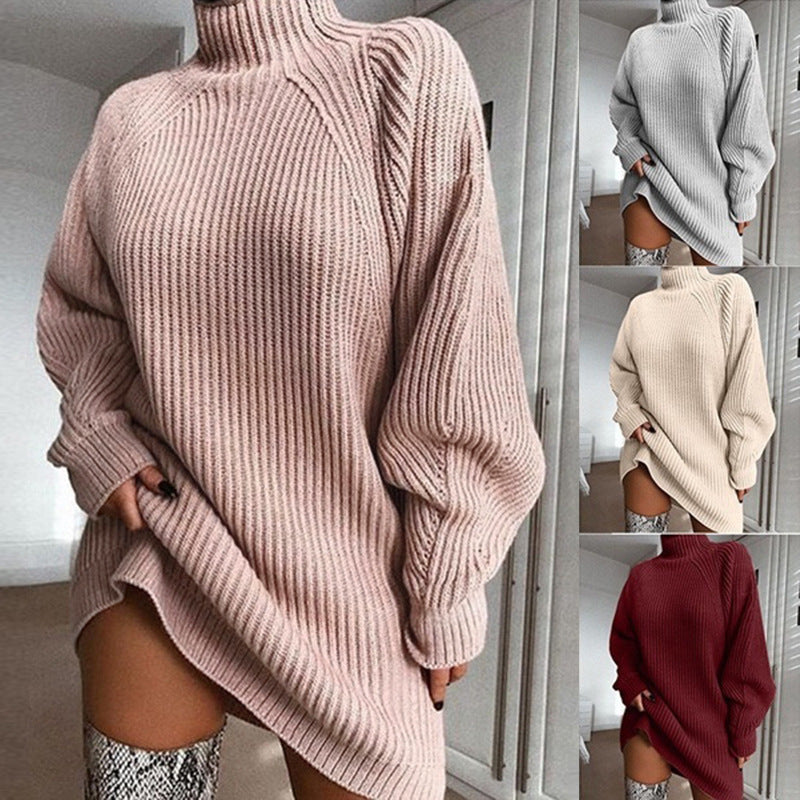 Marie – Cozy Winter Turtleneck Sweater Dress