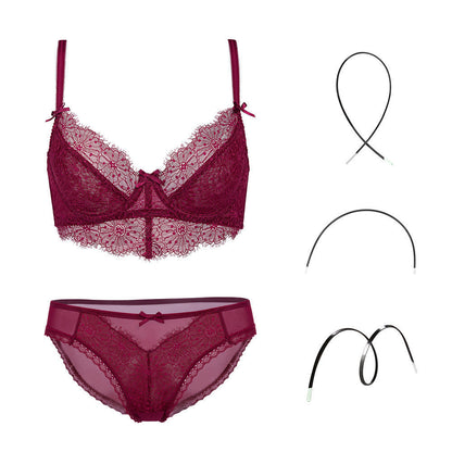 Jessie – Transparent Embroidery Lingerie Set with Bra and Panties