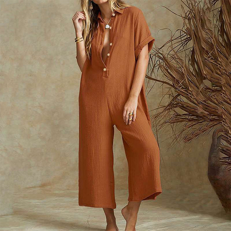 Lauren – Casual Short Sleeve Jumpsuit