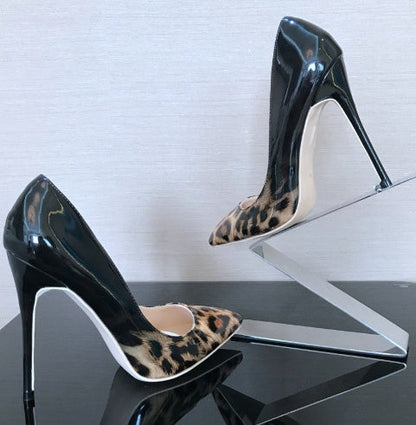 Donna – Elegant Women's High Heels with Leopard Print