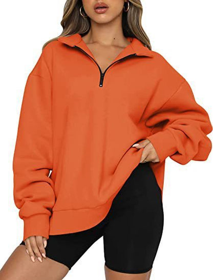 Phoebe – Casual Zip Sweatshirt with Turndown Collar