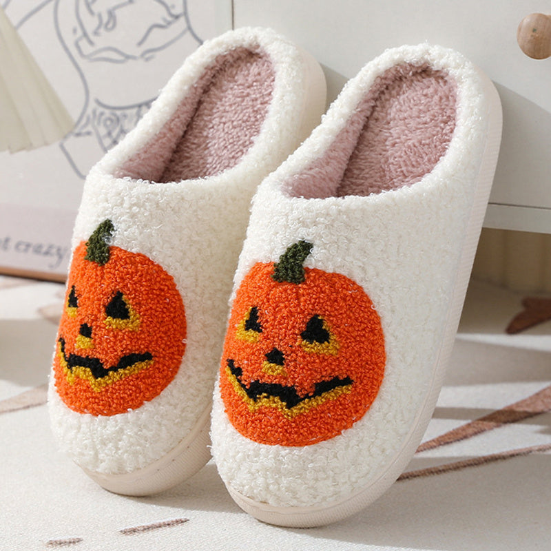 Rachael – Cozy Winter Slippers with Pumpkin Design