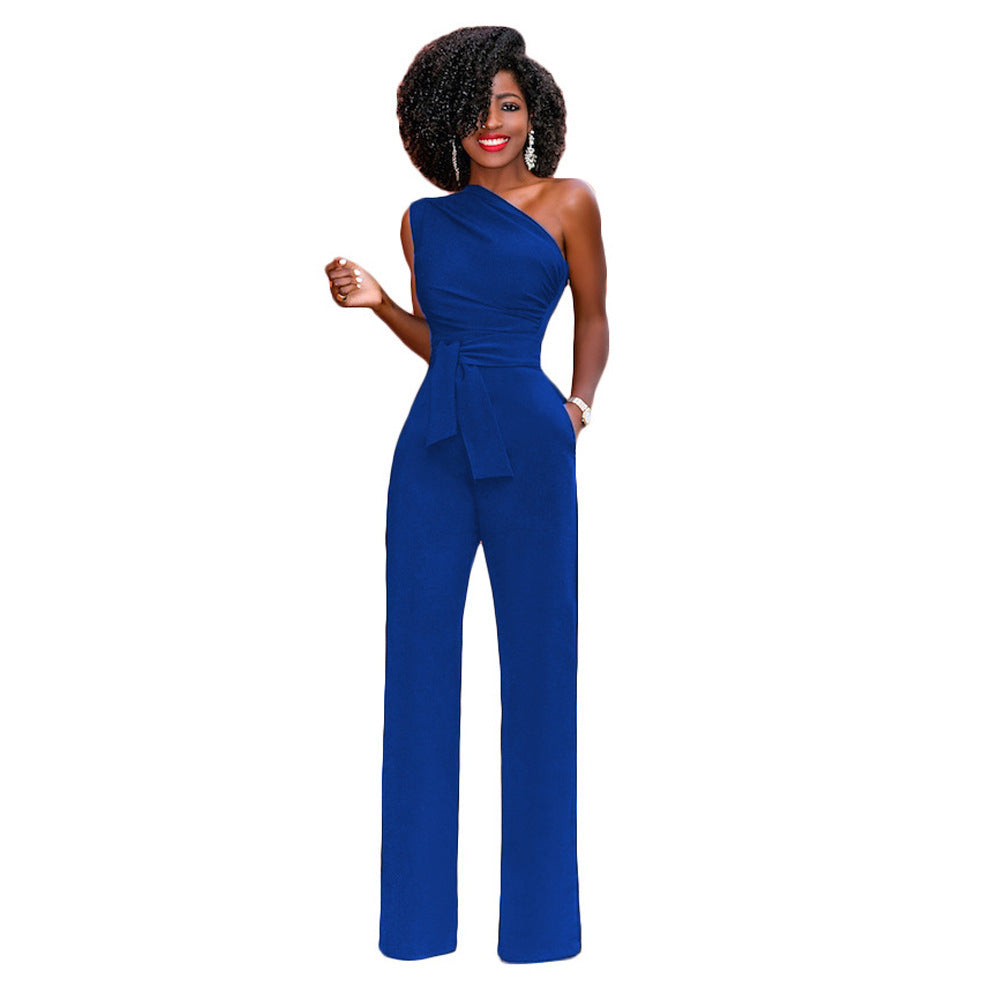 Amelia – Elegant Women's Jumpsuit with Asymmetrical Collar