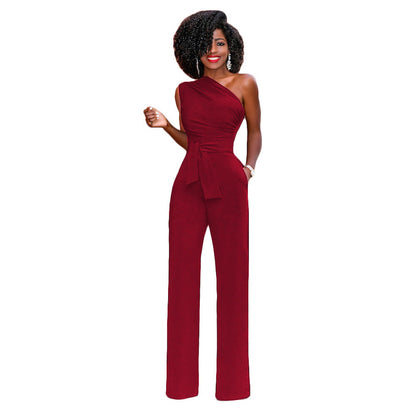 Amelia – Elegant Women's Jumpsuit with Asymmetrical Collar