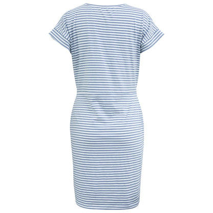 Sarah – Striped Women's Dress with Round Neckline