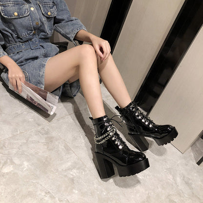 Vanessa – Platform Boots in Vegan Leather for Women