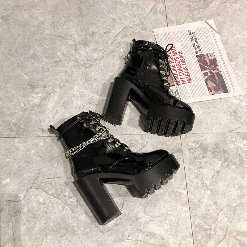 Vanessa – Platform Boots in Vegan Leather for Women