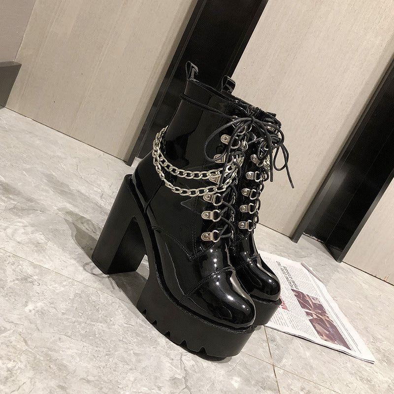 Vanessa – Platform Boots in Vegan Leather for Women