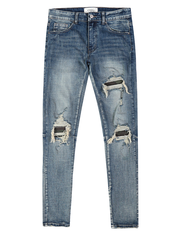 Mathew – Distressed Washed Blue Jeans