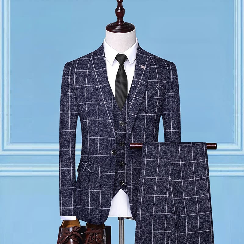 Jonathan – Men's Checkered Three-Piece Work Suit