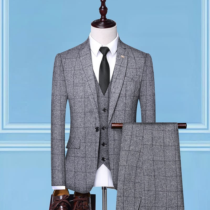 Jonathan – Men's Checkered Three-Piece Work Suit