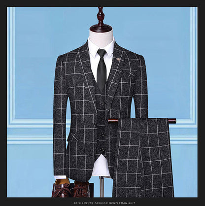 Jonathan – Men's Checkered Three-Piece Work Suit