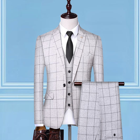 Jonathan – Men's Checkered Three-Piece Work Suit