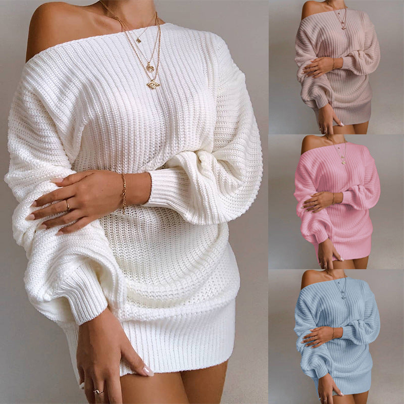 Nicola – Off-Shoulder Knit Dress for Women