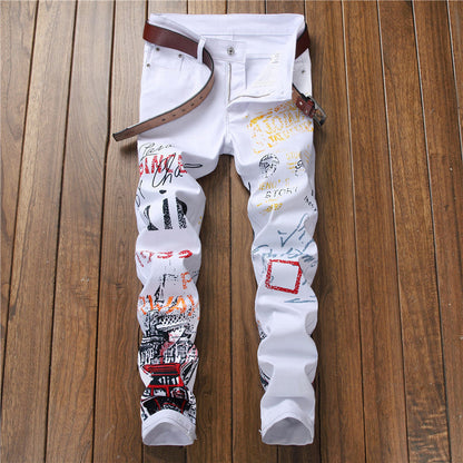 Steve – Slim Fit Jeans with Graffiti Print