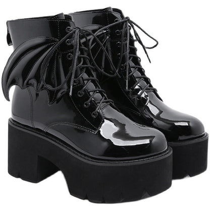 Melanie – Goth Ankle Boots with High Heel in Vegan Leather