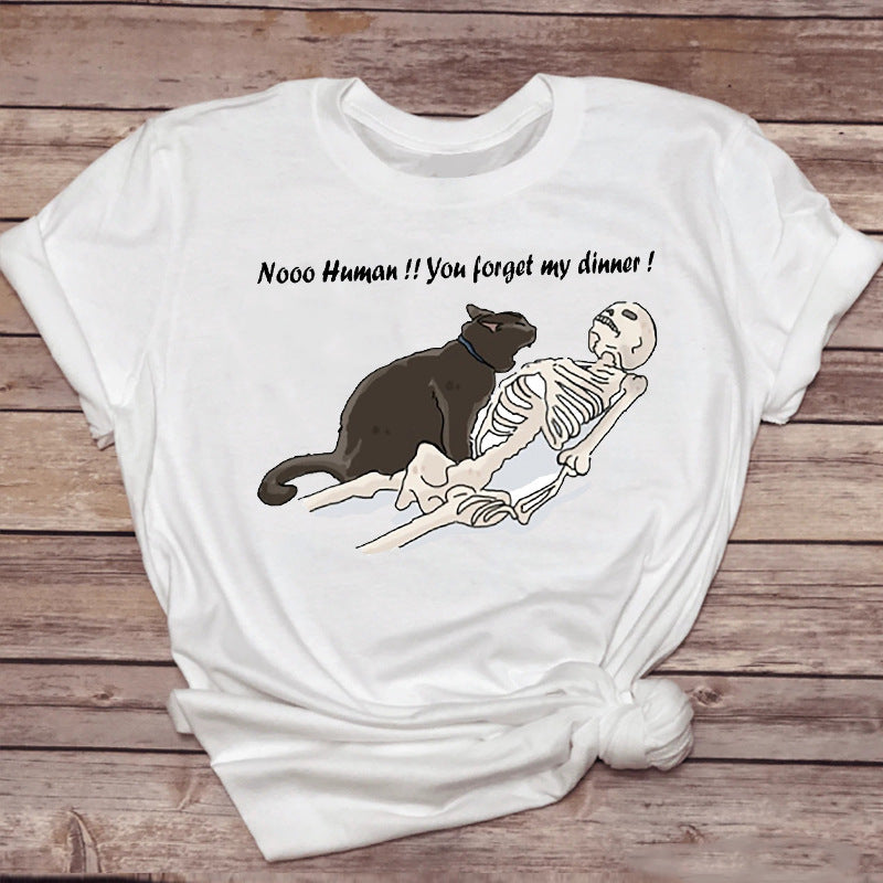 Marion – Fun Cat T-Shirt with Coffee Design