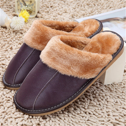 Sharon – Warm Cotton Slippers in Vegan Leather