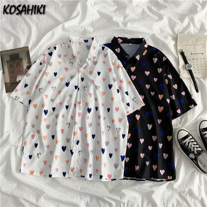 Joanne – Short Sleeve Plus Size Women's Shirt in Korean Style