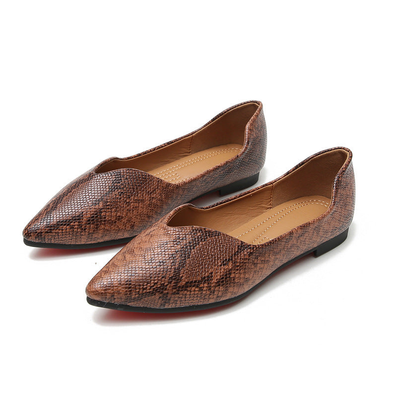 Sara – Serpentine Pattern Ballerina Flats