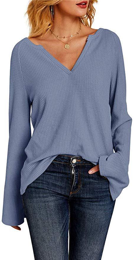 Sophie – Women's T-Shirt with Bell Sleeves and V-Neck