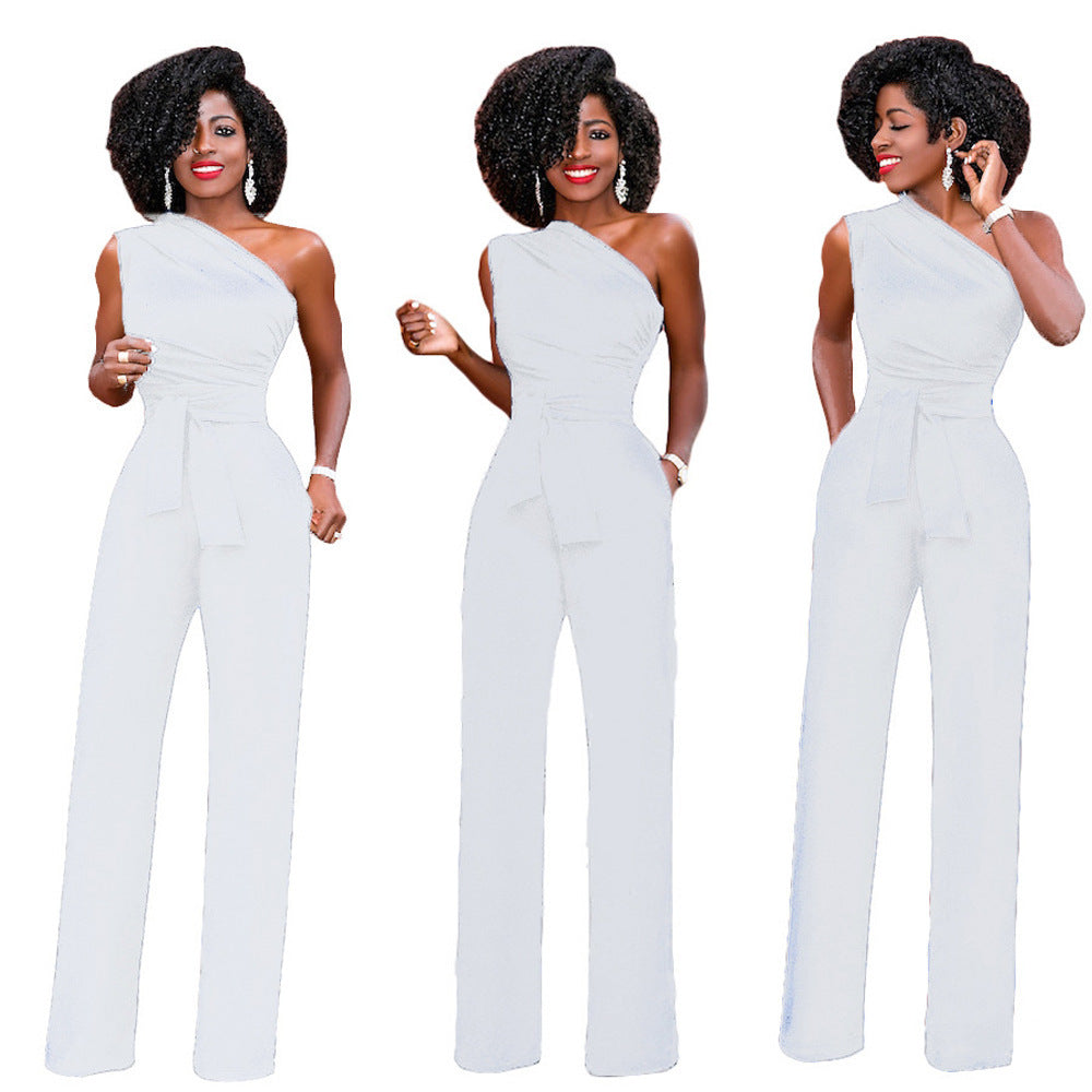 Amelia – Elegant Women's Jumpsuit with Asymmetrical Collar