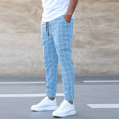 Terry – Relaxed Plaid Men's Trousers with Drawstring