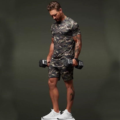 Ken – Two-Piece Men's Short-Sleeve Fitness Camouflage Sport Set