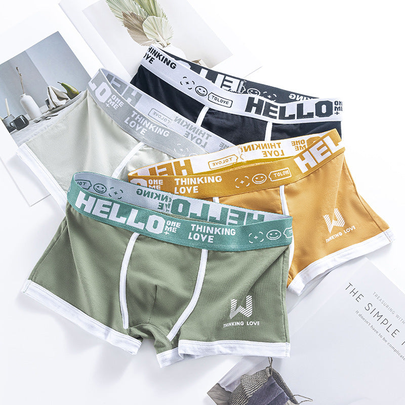 John – Breathable Men's Boxer Shorts with Contrast Color