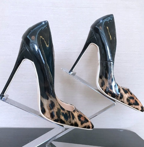 Donna – Elegant Women's High Heels with Leopard Print