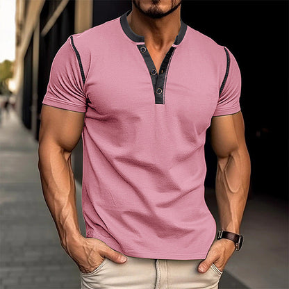 Kieran – Short Sleeve Men's Polo with V-Neck